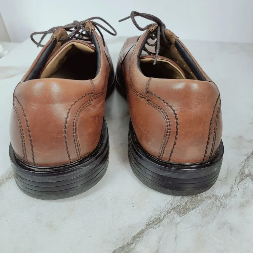 Dockers Men's Brown Leather Bicycle Toe Lace Up Oxford Dress Shoes, Sz 12